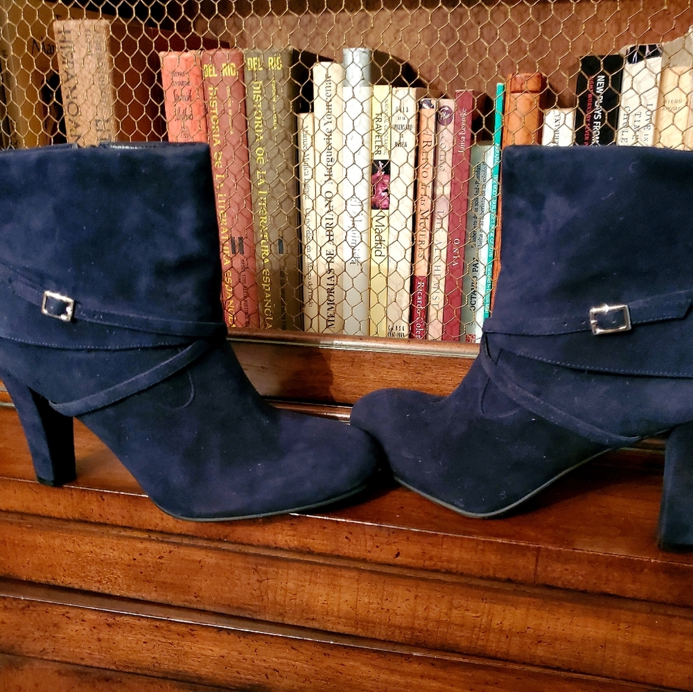 Short, Blue Suede Boots